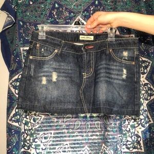 Dark denim jean skirt